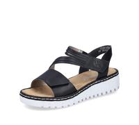 Rieker Damen Klassische Sandalen V1364, Frauen Sandalen,Sommerschuhe,Freizeitschuhe,offene Schuhe,Strandschuhe,schwarz (00),37 EU / 4 UK