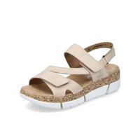 Rieker Damen Klassische Sandalen V2366, Frauen Sandalen,Sommerschuhe,Freizeitschuhe,offene Schuhe,Strandschuhe,beige (60),42 EU / 8 UK