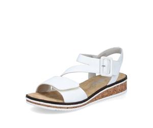 Rieker Damen Klassische Sandalen V3660, Frauen Sandalen,Sommerschuhe,Freizeitschuhe,offene Schuhe,Strandschuhe,Weiss (82),38 EU / 5 UK