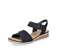 Rieker Damen Klassische Sandalen V3691, Frauen Sandalen,Sommerschuhe,Freizeitschuhe,offene Schuhe,Strandschuhe,schwarz (00),41 EU / 7.5 UK