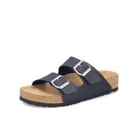 Pantolette RIEKER, Damen, Gr. 37, schwarz, Lederimitat, unifarben, Schuhe Pantolette, Sommerschuh, Strandschuh, Hausschuh mit verstellbaren Schnallen (20045358-37) schwarz