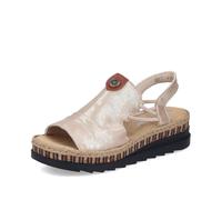 Plateausandale RIEKER, Damen, Gr. 40, goldfarben, Lederimitat, metallic, Schuhe, Sommerschuh, Sandalette, modisches Plateau (86613418-40) goldfarben