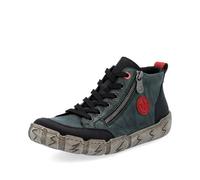 Schnürboots RIEKER, Damen, Gr. 42, grün (oliv, schwarz), Glattleder, Nubukleder, sportlich, Schuhe, Sneakerboots, Schnürboots, Stiefelette mit weicher Innensohle (53457305-42) oliv, schwarz