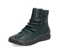Rieker Stiefelette Damen 55052 Klassisch mit Reißverschluss gerafft Dunkelgrün Gr. 36