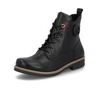 Schnürstiefelette RIEKER, Damen, Gr. 42, schwarz, Lederimitat, unifarben, Basic, Schuhe, Schnürboots, Stiefelette, Blockabsatz mit dekorativer Zierschnalle (85624810-42) schwarz
