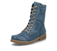 Schnürstiefelette RIEKER, Damen, Gr. 37, blau (royalblau), Lederimitat, unifarben, modisch, Schuhe, Schnürboots, Herbstboots mit gepolstertem Schaftrand (60623211-37) royalblau