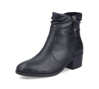 Rieker Stiefelette Klassik Damen Gr. 36 Schwarz Lederimitat Blockabsatz mit slouchy Schaft unifarben