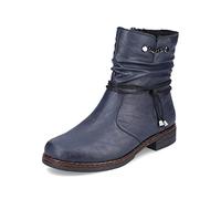 Winterstiefelette RIEKER Gr. 40, blau Damen Schuhe Reißverschlussstiefeletten mit gerafftem Schaft Bestseller (61128707-40)