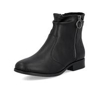 Rieker Stiefelette 77041 Damen Gr. 40 Schwarz Lederimitat Blockabsatz mit Innenreißverschluss