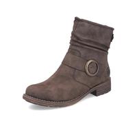 Stiefelette RIEKER, Damen, Gr. 40, dunkelbraun, Lederimitat, used, Schuhe, Boots, Blockabsatz, slouchy Schaft und Innenreißverschluss, Topseller (71133640-40) dunkelbraun