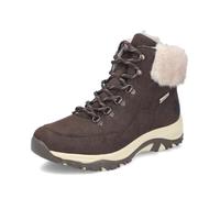 Winterboots RIEKER, Damen, Gr. 37, braun (dunkelbraun), Nubuklederimitat, Textil, Basic, Schuhe Winterboots, Schnürboots, Stiefelette mit TEX-Membran und Warmfutter (92215251-37) dunkelbraun