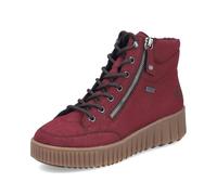 Winterboots RIEKER, Damen, Gr. 42, rot (bordeaux), Nubuklederimitat, unifarben, Schuhe Winterboots, Plateaustiefelette, Schnürboots mit Warmfutter und TEX-Ausstattung (28521807-42) bordeaux