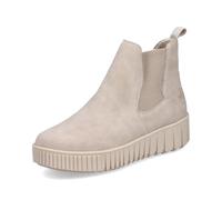 Winterboots RIEKER, Damen, Gr. 42, beige (hellbeige), Lederimitat, unifarben, casual, Schuhe, Chelseaboots, Plateausneaker, Stiefelette, Reißverschluss und Stretch (92038623-42) hellbeige