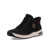 Slip-On Sneaker RIEKER "Ready2GO", Damen, Gr. 42, schwarz, Lederimitat, Schuhe, High Top Sneaker, Boots, Stiefelette mit verstärkter Fersenkappe (98504814-42) schwarz