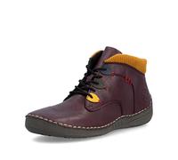 Schnürboots RIEKER, Damen, Gr. 42, braun (rot), Lederimitat, Basic, Schuhe Schnürboots, Stiefelette, Casualboots, High Top Sneaker mit Innenreißverschluss (76458158-42) rot