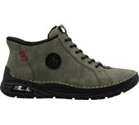 Slip-On Sneaker RIEKER "Ready2GO", Damen, Gr. 41, grün (khaki), Nubuklederimitat, sportlich, Schuhe, High Top Sneaker, Boots, Stiefelette mit verstärkter Fersenkappe (96992115-41) khaki