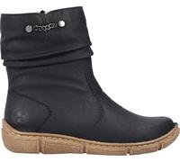 Rieker Winterboots Reißverschluss Lederimitat, kontrastfarbene Rahmennaht Damen Schwarz Gr. 37