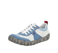 Sneaker RIEKER, Damen, Gr. 40, blau, weiß, Lederimitat, Schuhe Sneaker, Schnürschuh, Halbschuh, Freizeitsneaker mit Perforation (23408120-40) blau, weiß