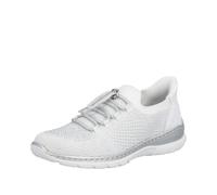 Slip-On Sneaker RIEKER "Ready2GO", Herren, Gr. 39, weiß, silberfarben, Lederimitat, Textil, Schuhe, Slipper, Barfußschuh, Halbschuh mit Schnellverschluss (17188210-39) weiß, silberfarben