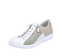 Rieker Damen L7465 Sneaker, White Pistachio White Ginger Fog Silver L7465 91, 38 EU