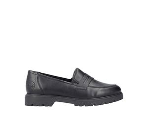 Rieker Damen Loafer Schwarz, Damen, Größe: 42, Material: Kunstleder/Textil
