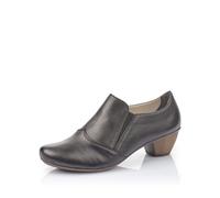 Rieker Hochfrontpumps 79065035 Damen Leder schwarz Gr. 38 Trichterabsatz mit Stretcheinsätzen
