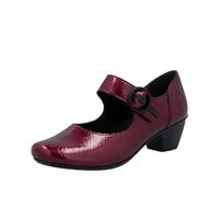 Spangenpumps RIEKER, Damen, Gr. 37, rot (dunkelrot), Lacklederimitat, glänzend, elegant, Schuhe, Riemchenpumps, Festtagsschuh, Trichterabsatz, mit weicher Innensohle (55936728-37) dunkelrot