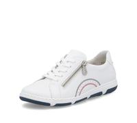 Sneaker RIEKER, Damen, Gr. 43, weiß, Leder, sportlich, Schuhe, Schnürschuh, Halbschuh, Freizeitschuh mit weichem Schaftrand, Topseller (85424113-43) weiß