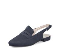 Rieker Slingsandale Damen Gr. 39 Nachtblau Lederimitat Blockabsatz verstellbares Riemchen