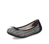 Rieker Damen-Ballerina Schwarz-Sand-Weiß 42