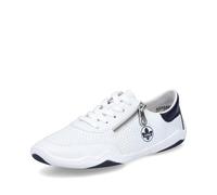 Rieker Damensneaker 45215 – sportliche Schnürer weiß/navy – Größe 41