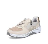 Sneaker RIEKER, Damen, Gr. 43, beige, Lederimitat, Schuhe Sneaker, Schnürschuh, Halbschuh, Freizeitsneaker mit Reißverschluss (64138357-43) beige