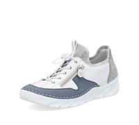 Rieker Slip-On Sneaker mit kontrastfarbenen Besätzen Damen Weiß kombiniert Gr. 37