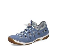 Slip-On Sneaker RIEKER, Herren, Gr. 40, blau, kombiniert, Lederimitat, Textil, unifarben mit Farbeinsatz, Schuhe, Barfußschuh, Halbschuh, Slipper mit Schnellverschluss (27529548-40) blau, kombiniert