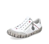 Slip-On Sneaker RIEKER Gr. 41, weiß Damen Schuhe Slipper Schnürer mit Sohle im Used-Look (36761313-41)