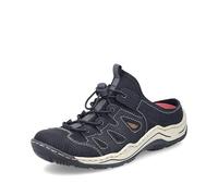 Clog RIEKER, Damen, Gr. 38, schwarz, Nubuklederimitat, Textil, casual, Schuhe, Sabot, Schlupfschuh, Schlappen mit luftigen Lochungen (36082203-38) schwarz