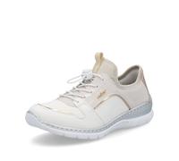 Rieker Damen Low-Top Sneaker L3294, Frauen Halbschuhe,Turnschuhe,Laufschuhe,straßenschuhe,Strassenschuhe,Sportschuhe,Weiss Kombi (80),37 EU / 4 UK