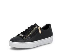 Rieker Damen Low-Top Sneaker L59L1, Frauen Halbschuhe,Laufschuhe,straßenschuhe,Strassenschuhe,Sportschuhe,Freizeitschuhe,schwarz (01),37 EU / 4 UK