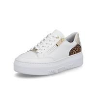 Plateausneaker RIEKER "Rieker Sneaker Glattleder", Damen, Gr. 39, weiß, Glattleder, Schuhe Plateausneaker (67281912-39) weiß