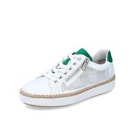 Rieker Damen Low-Top Sneaker M2945, Frauen Halbschuhe,lose Einlage,Plateausohle,straßenschuhe,Strassenschuhe,Weiss Kombi (80),39 EU / 6 UK