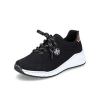Rieker Damen Low-Top Sneaker M4903, Frauen Halbschuhe, lose Einlage,Freizeitschuhe,Laufschuhe,straßenschuhe,Sportschuhe,schwarz (01),37 EU / 4 UK