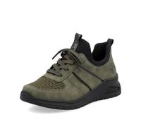 Rieker Damen Low-Top Sneaker M4970, Frauen Halbschuhe, lose Einlage,schnürschuhe,schnürer,keil Sneaker,Wedge Sneaker,grün (54),36 EU / 3.5 UK