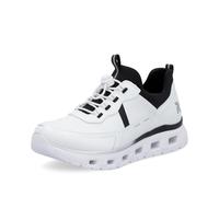 Slip-On Sneaker RIEKER Gr. 36, schwarz-weiß (weiß, schwarz) Damen Schuhe Slipper in veganer Verarbeitung (28896807-36)