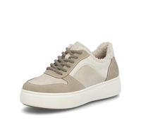 Plateausneaker RIEKER, Damen, Gr. 43, beige (beige, creme), Nubuklederimitat, Schuhe, Retro-Sneaker, Schnürschuh, Halbschuh mit Teddyfutter (11028921-43) beige, creme