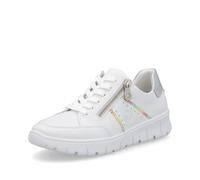 Rieker Damen Low-Top Sneaker N1313, Frauen Halbschuhe, lose Einlage,straßenschuhe,Strassenschuhe,Sportschuhe,Freizeitschuhe,Weiss (80),37 EU / 4 UK