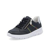 Rieker Damen Sneaker N1313 – Halbschuh mit loser Einlage und Strass – Blau 36 EU