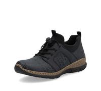 Slip-On Sneaker RIEKER, Damen, Gr. 42, schwarz (nachtblau, schwarz), Lederimitat, Textil, Schuhe Sneaker, Schlupfschuh, Freizeitschuh, Halbschuh mit praktischen Anziehlaschen (84878366-42) nachtblau,