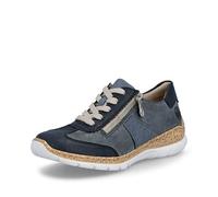 Sneaker RIEKER, Damen, Gr. 39, dunkelblau, Lederimitat, Schuhe Sneaker, Schnürschuh, Halbschuh, Casual-Sneaker mit Reißverschluss (82120620-39)