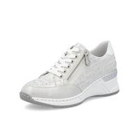 Rieker Damen Low-Top Sneaker N4316, Frauen Halbschuhe, lose Einlage,Sportschuhe,Freizeitschuhe,Turnschuhe,Laufschuhe,Silber/Platin (90),39 EU / 6 UK