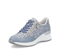 Rieker Damen Sneaker N4316 Lederimitat metallic lose Einlage Hellblau 39